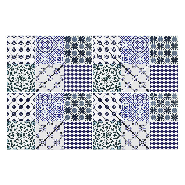 Öntapadós csempe matrica Geometrikus virágmotívumok