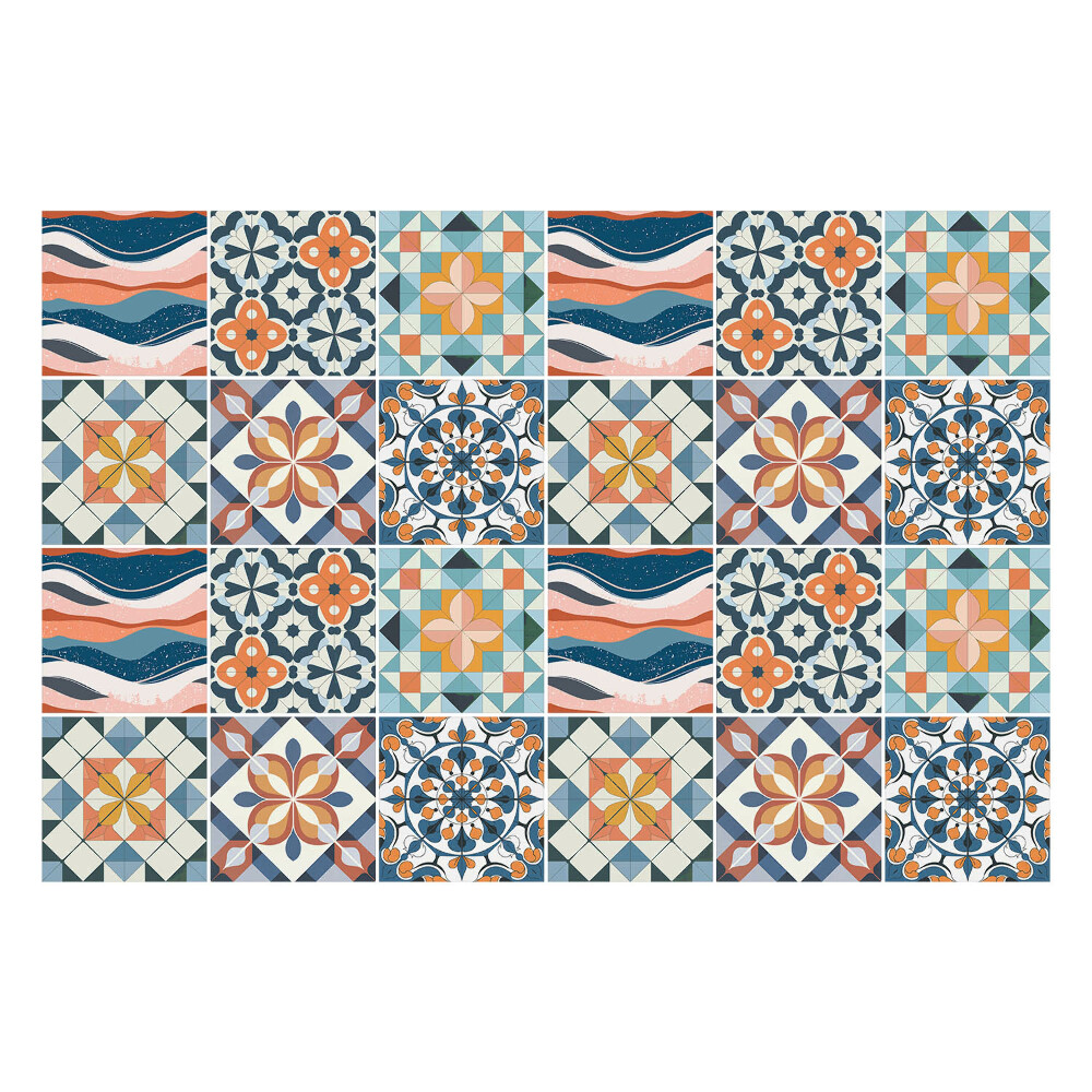 Csempe matrica Virágos mozaikok és figurák