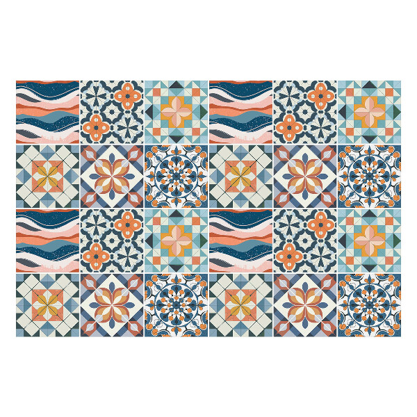 Csempe matrica Virágos mozaikok és figurák