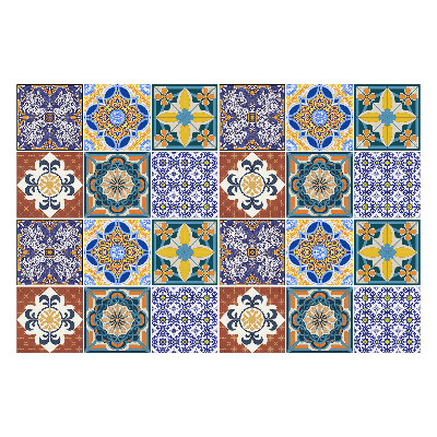 Öntapadós csempe matrica Kerámia motívumok az elrendezésben