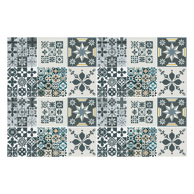 Öntapadós csempe matrica Geometrikus virágok és figurák