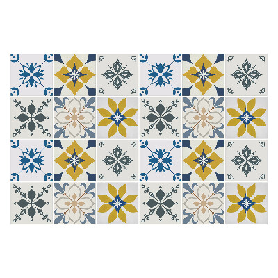 Öntapadós csempe matrica Virágmotívumok az elrendezésben