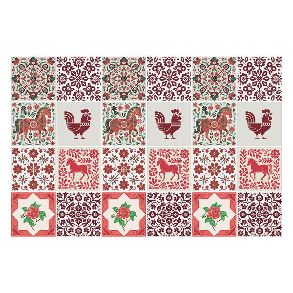 Öntapadós csempe matrica Hagyományos népi motívumok