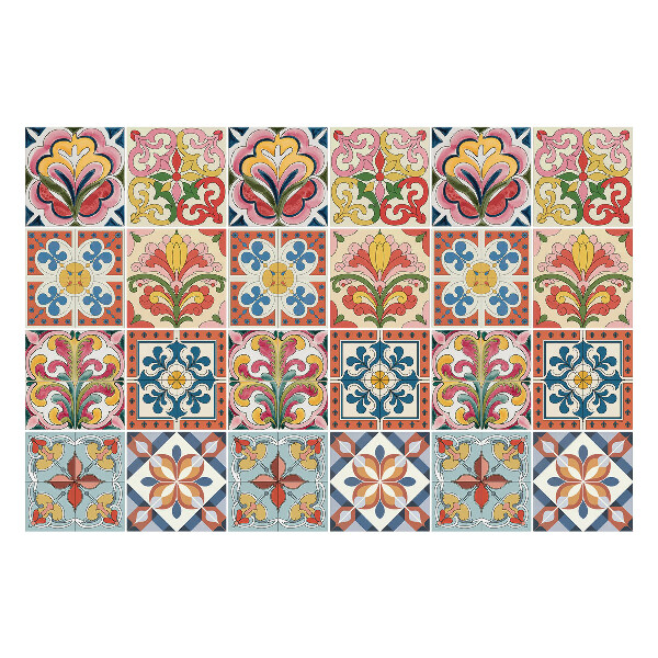 Csempe matrica Retro virágminták