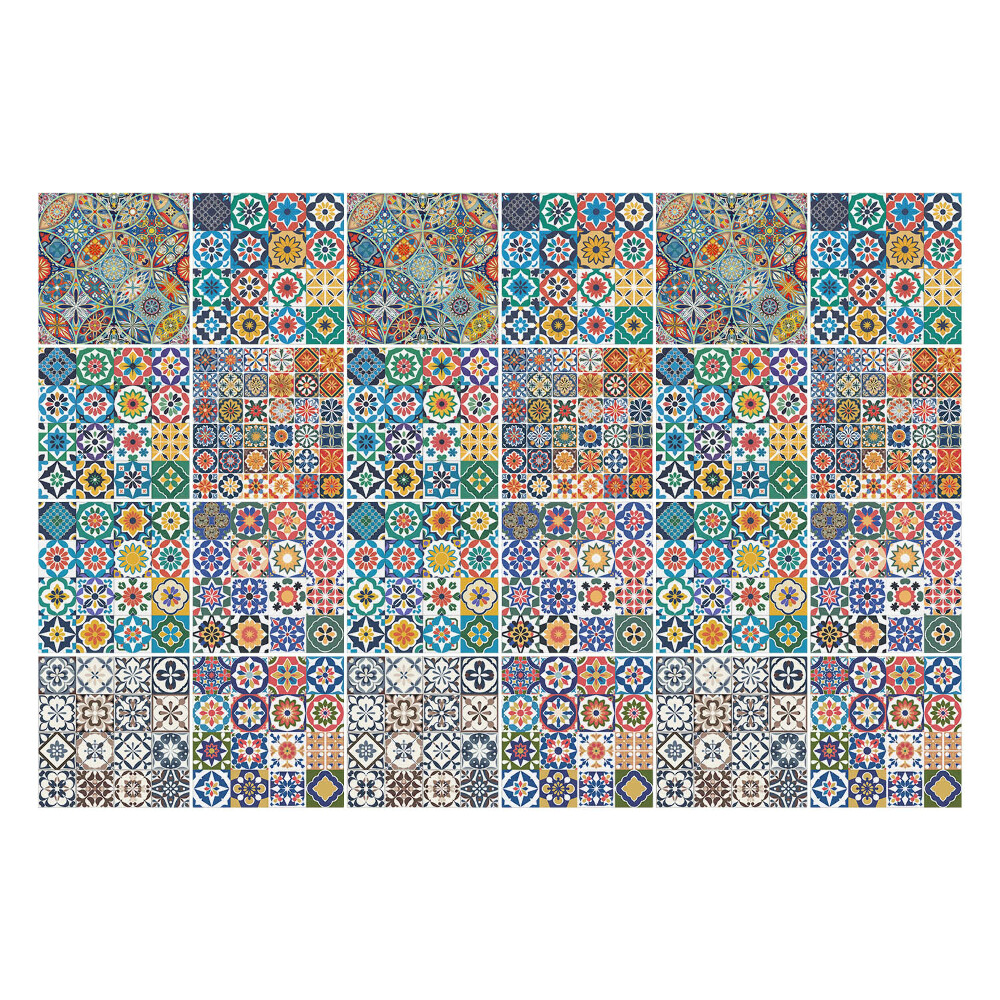 Öntapadós csempe matrica Színes kis mozaik