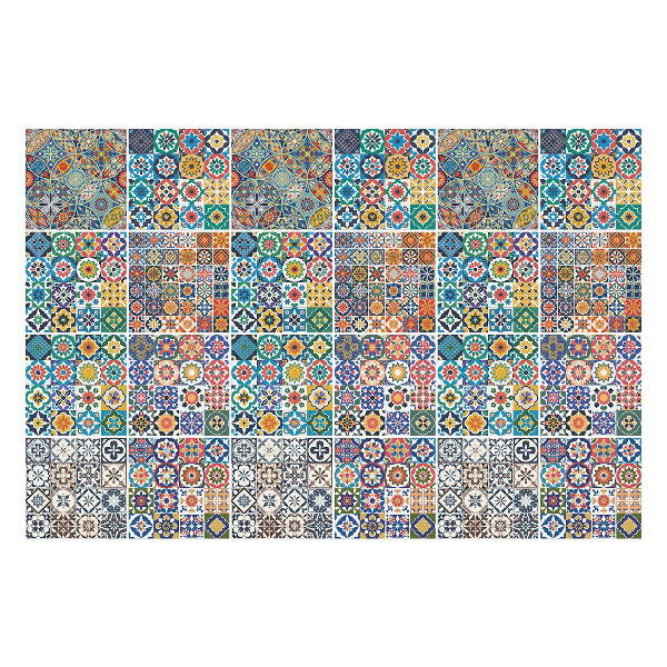 Öntapadós csempe matrica Színes kis mozaik