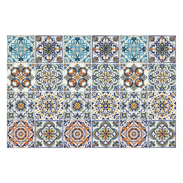 Csempe matrica Virágos és geometrikus motívumok