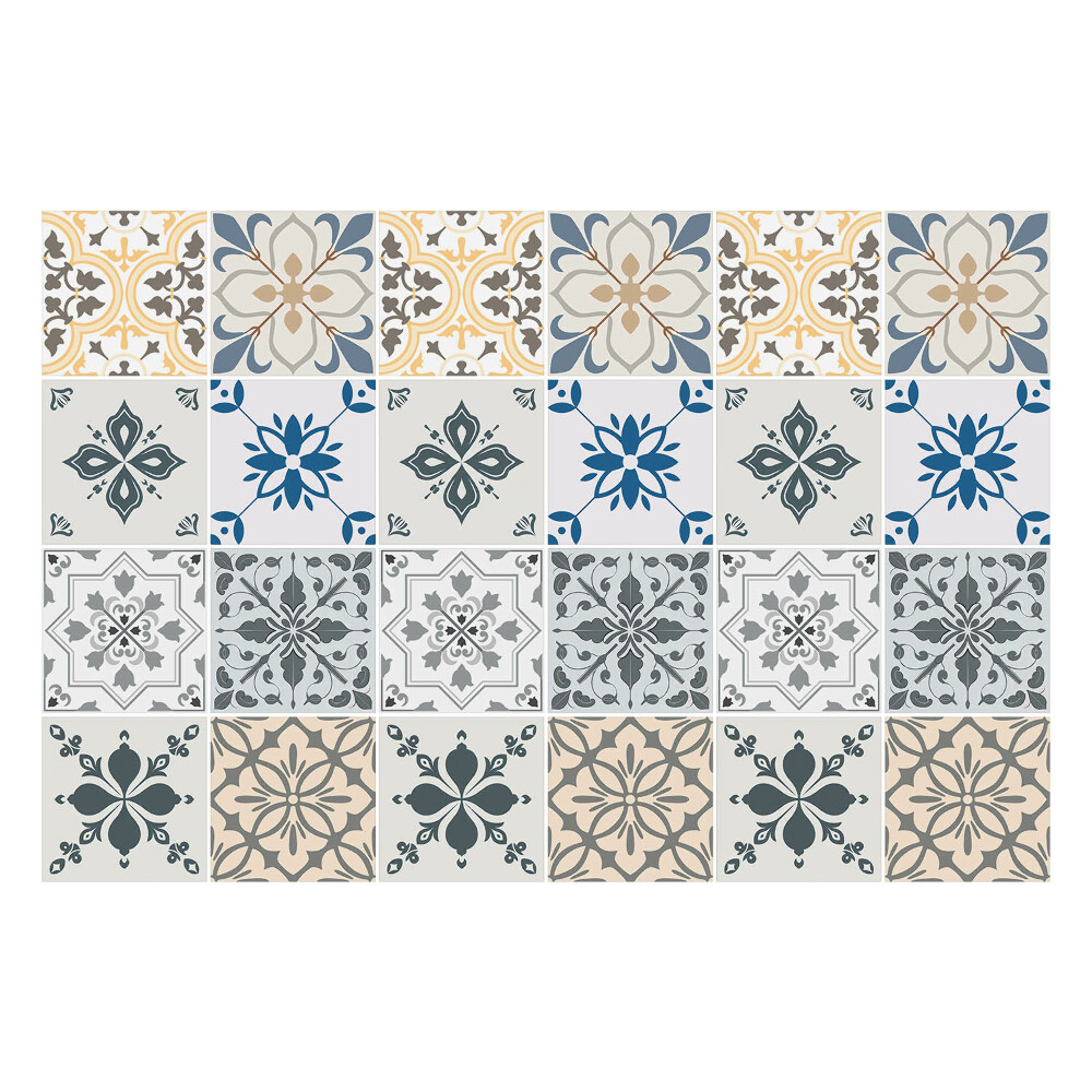 Öntapadós csempe matrica Virágos motívumok mozaikban