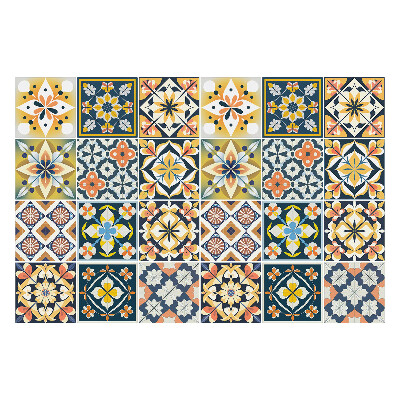 Csempe matrica Virágmotívumok az elrendezésben