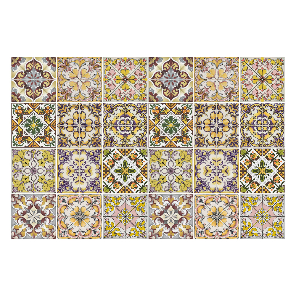 Öntapadós csempe matrica Virágmotívumok és díszek