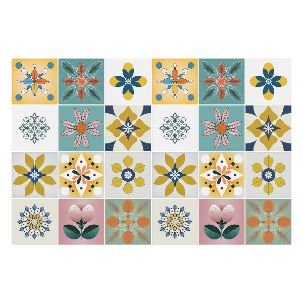 Csempe matrica Virágmotívumok az elrendezésben