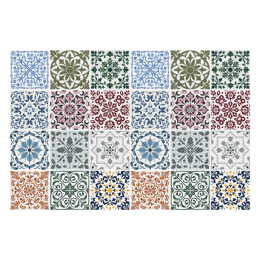 Öntapadós csempe matrica Színes csempe kompozíció