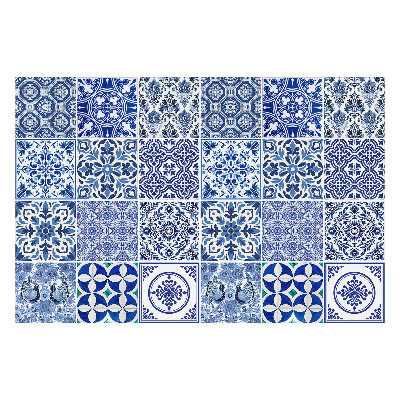 Öntapadós csempe matrica Virágos és geometrikus motívumok