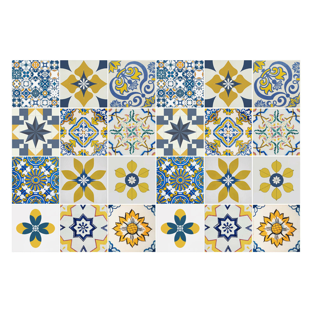 Csempe matrica Geometrikus virágmotívumok