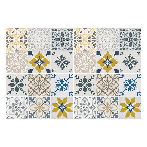 Öntapadós csempe matrica Virágmotívumok az elrendezésben