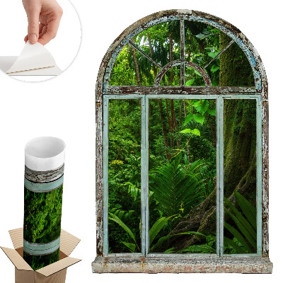 Dekoratív ablak falmatrica 68x100 Trópusi ablak.