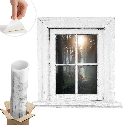 Dekoratív ablak falmatrica 102x100 Erdőablak