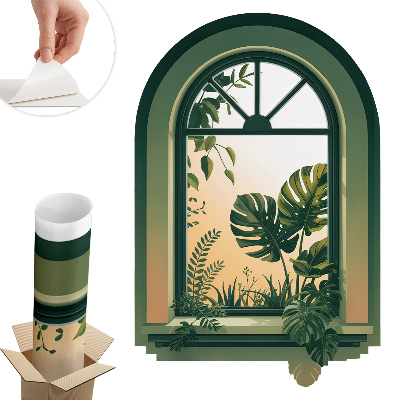Dekoratív ablak falmatrica 66x100 Zöld ablak