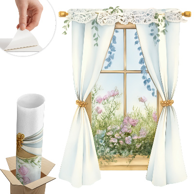 Dekoratív ablak falmatrica 73x100 Függönyök kilátással