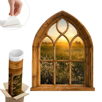 Dekoratív ablak falmatrica 80x100 Ablak tájkép