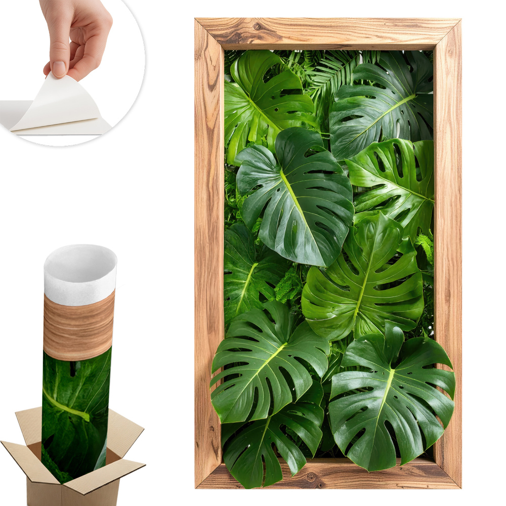 Dekoratív ablak falmatrica 57x100 Szörnyeteg levelek