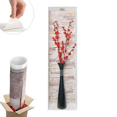 3d hatású falmatrica 29x100 Virágok és kövek