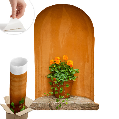 3d hatású falmatrica 65x100 Virágok egy cserépben