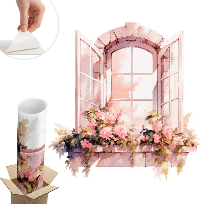 Dekoratív ablak falmatrica 124x130 Rusztikus ablak