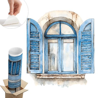 Dekoratív ablak falmatrica 113x130 Fa redőnyök