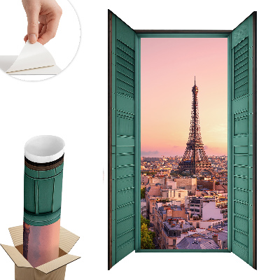 Dekoratív ablak falmatrica 77x130 Városi ablak