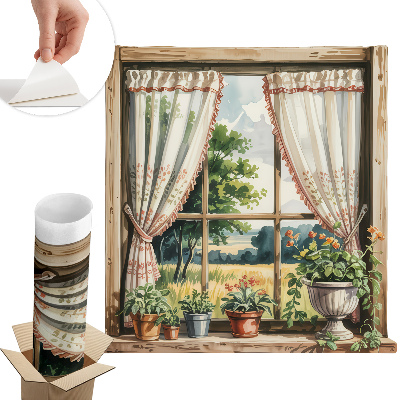 Dekoratív ablak falmatrica 126x130 Idilli ablak