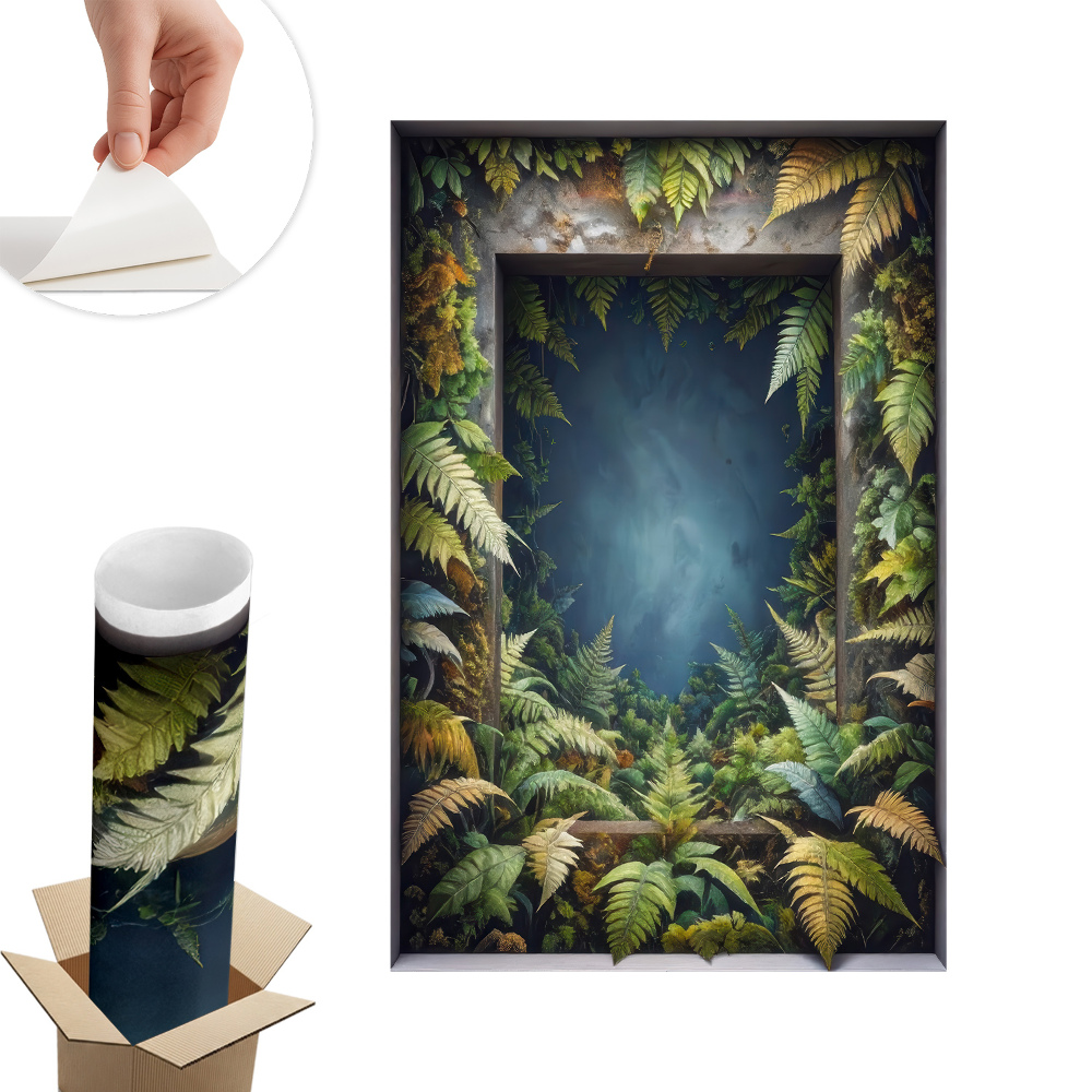 Dekoratív ablak falmatrica 85x130 Természetes harmónia