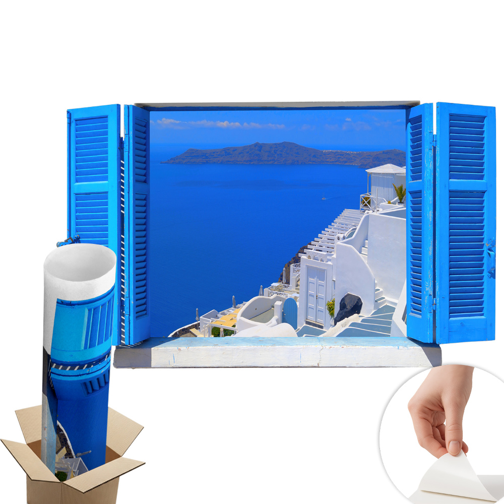 3d ablak falmatrica 60x36 Mediterrán táj