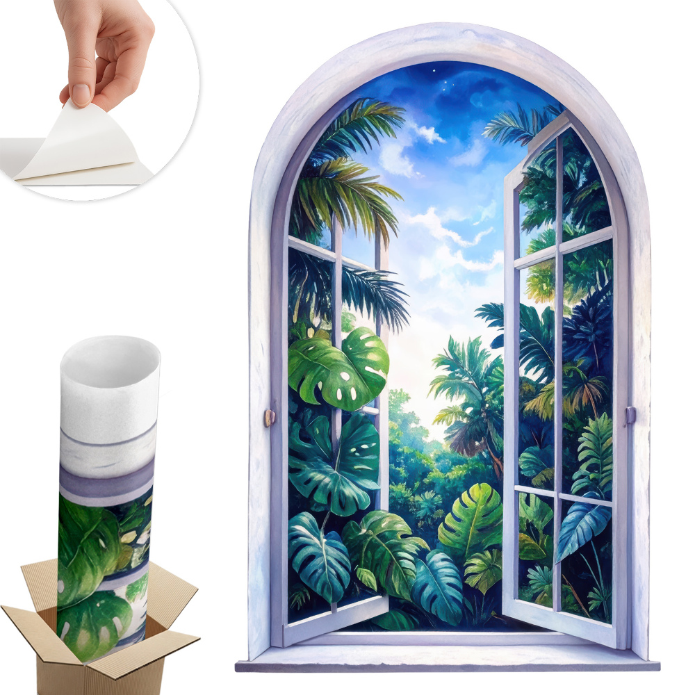 3d ablak falmatrica 40x60 Trópusi kilátás