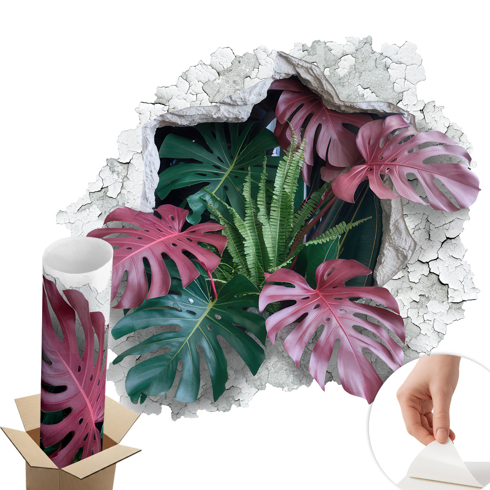 3D falmatrica lyuk 60x54 Trópusi kompozíció