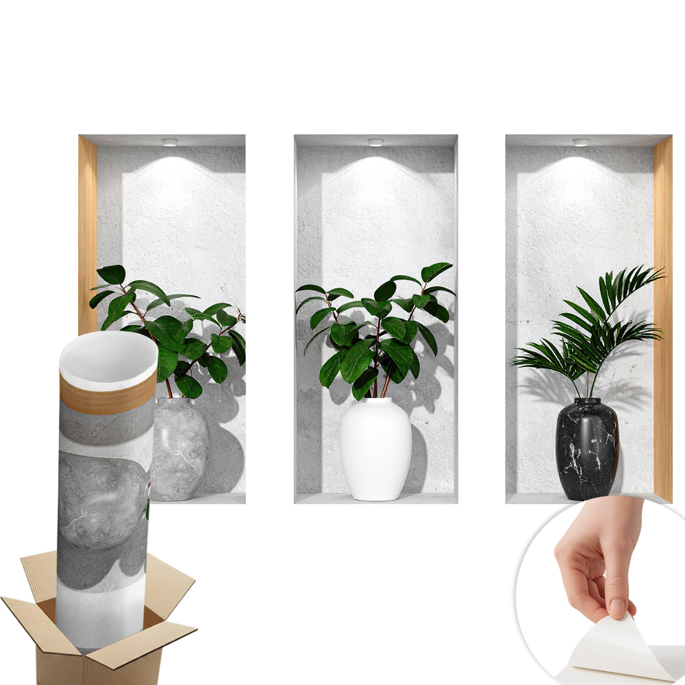 Öntapadós 3d falmatrica 60x37 Növényfülkék