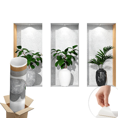 Öntapadós 3d falmatrica 60x37 Növényfülkék