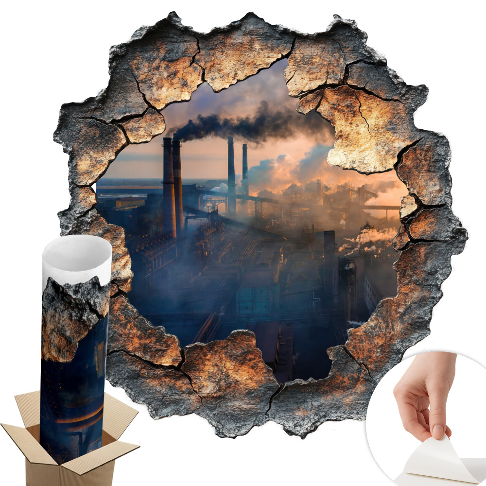 3D falmatrica lyuk 77x80 Ipari táj