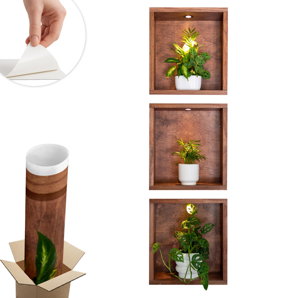 Öntapadós 3d falmatrica 23x80 Növényfülkék