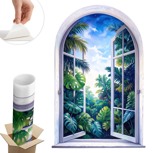 3d ablak falmatrica 53x80 Trópusi kilátás