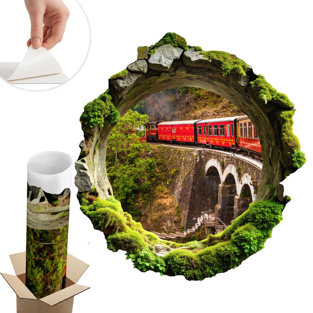 3D falmatrica lyuk 74x80 Zöld kilátás