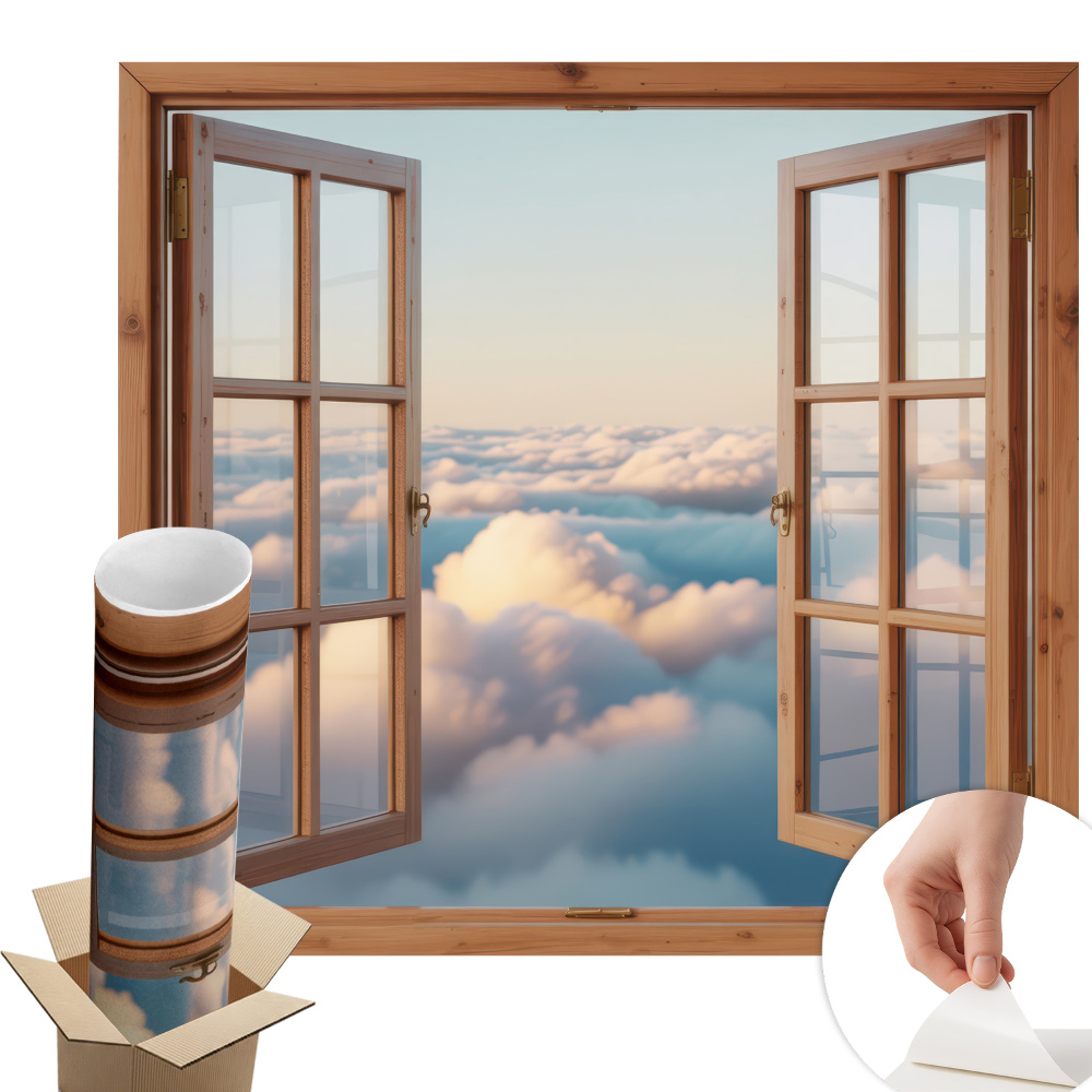 3d ablak falmatrica 80x74 Az ég felhői