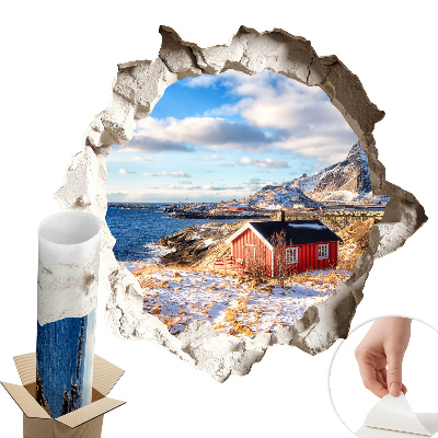 3D falmatrica lyuk 80x76 Téli táj