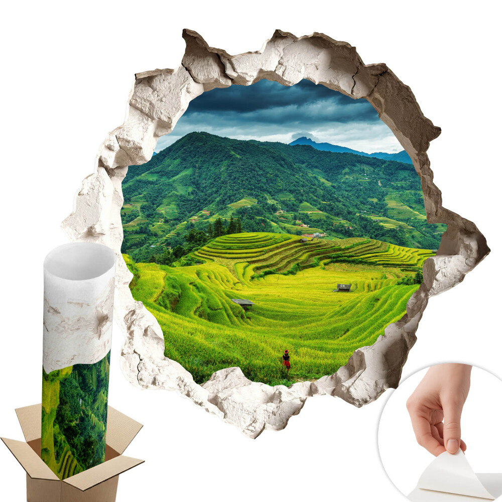 3D falmatrica lyuk 80x76 Zöld teraszok