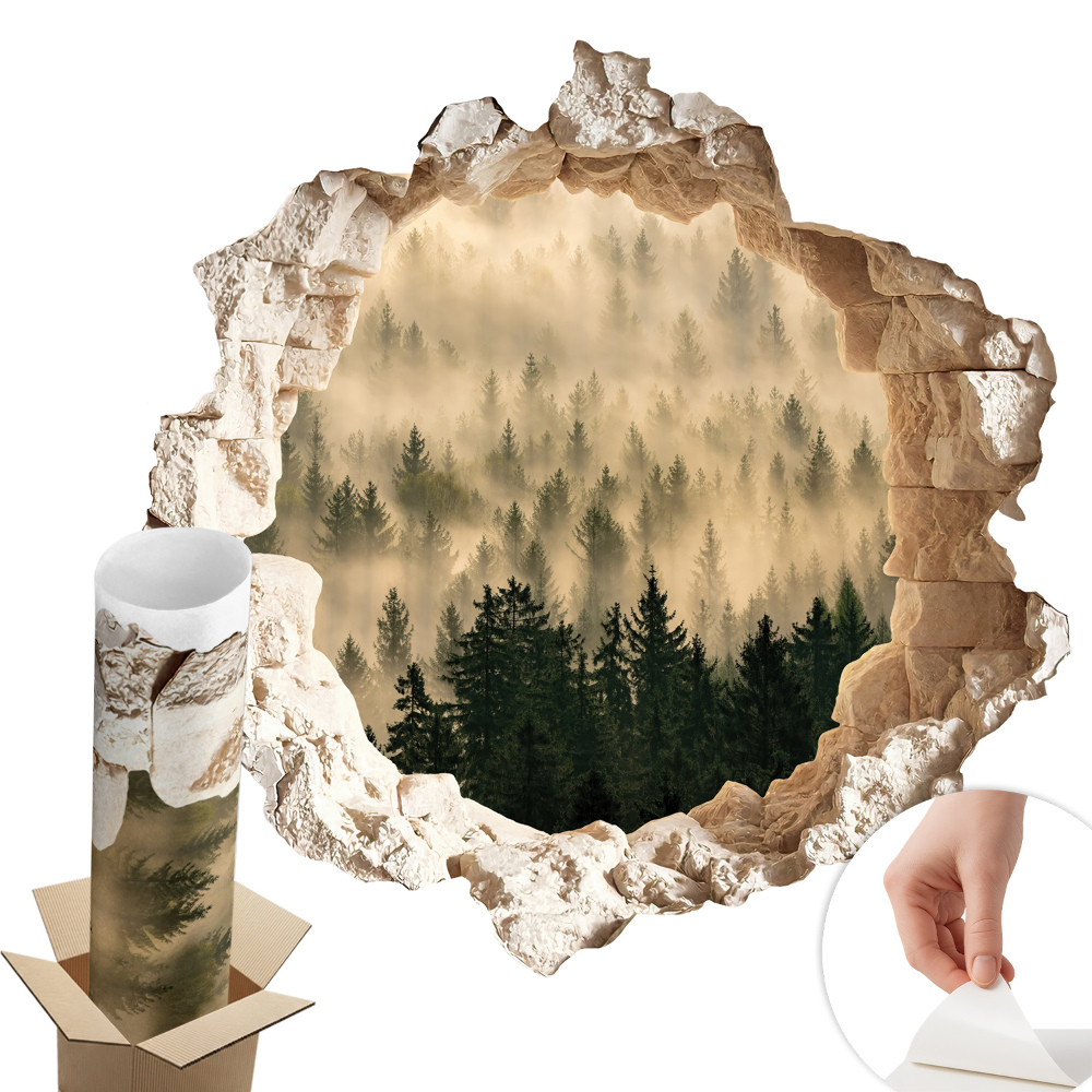 3D falmatrica lyuk 80x78 Misztikus erdő