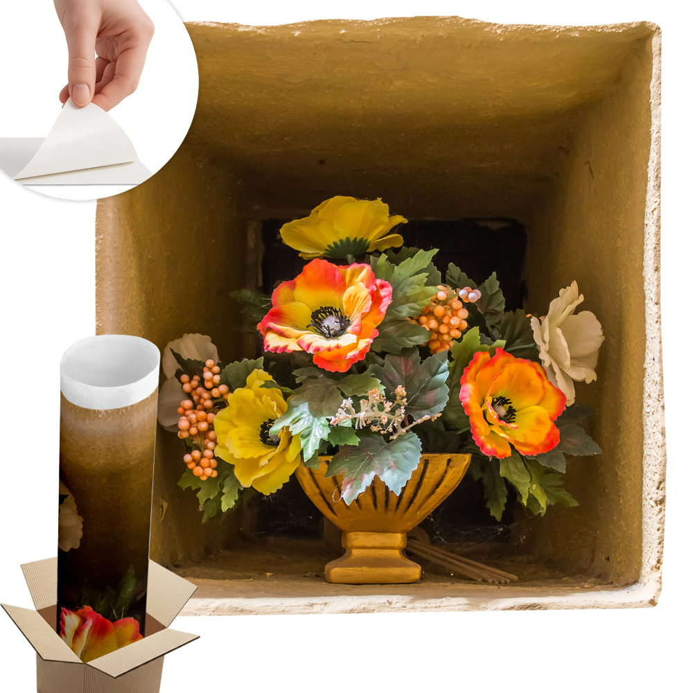 Öntapadós 3d falmatrica 76x80 Virágváza