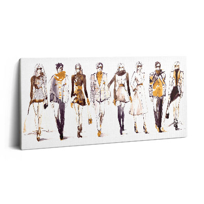 Vászonfotó 100x50 Férfi és női divatbemutató illusztrációja