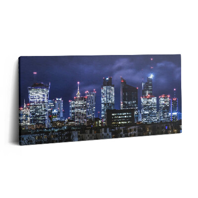 Vászonfotó 100x50 Városi épületek éjszaka
