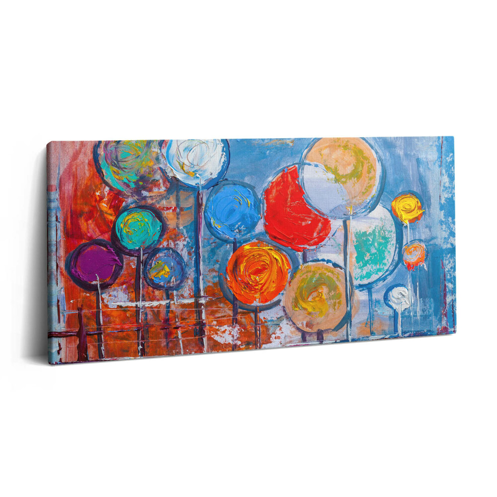 Vászonfotó 100x50 Absztrakció - festett színes körök