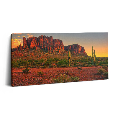 Vászonfotó 100x50 Naplemente egy heggyel Phoenixben Arizonában